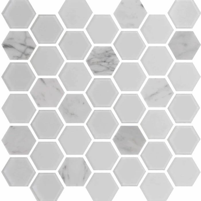 White Exagon Ceratec Tiles SQUAREFOOT FLOORING - MISSISSAUGA - TORONTO - BRAMPTON