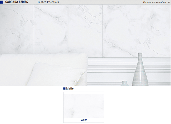 Carrara Series Matte Glazed Porcelain Tile – Color: White – Size: 13×13 SQUAREFOOT FLOORING - MISSISSAUGA - TORONTO - BRAMPTON
