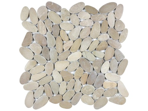Zen Driftwood Tan Flat Pebble Mosaic Matte – Anatolia Tile SQUAREFOOT FLOORING - MISSISSAUGA - TORONTO - BRAMPTON
