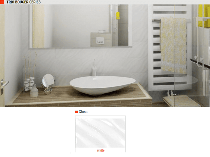 Trio Bouger Series Gloss Ceramic Wall Tiles – Color White – Size: 8 x 20 SQUAREFOOT FLOORING - MISSISSAUGA - TORONTO - BRAMPTON