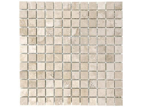 Ivory Travertine 1 x 1 in / 2.5 x 2.5 cm Mosaic Filled & Honed Natural Stone – Anatolia Tile SQUAREFOOT FLOORING - MISSISSAUGA - TORONTO - BRAMPTON