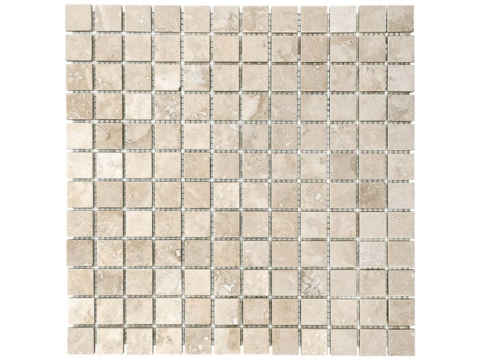 Ivory Travertine 1 x 1 in / 2.5 x 2.5 cm Mosaic Filled & Honed Natural Stone – Anatolia Tile SQUAREFOOT FLOORING - MISSISSAUGA - TORONTO - BRAMPTON