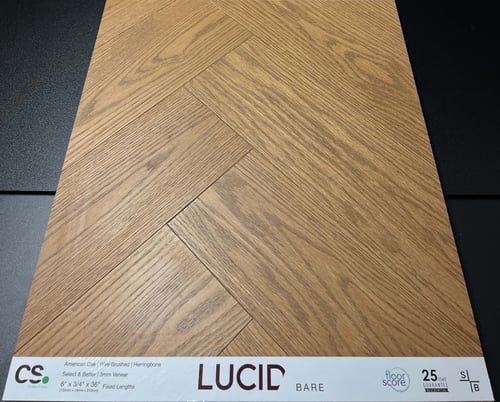 Bare Lucid White Oak Engineered Hardwood Flooring - Herringbone