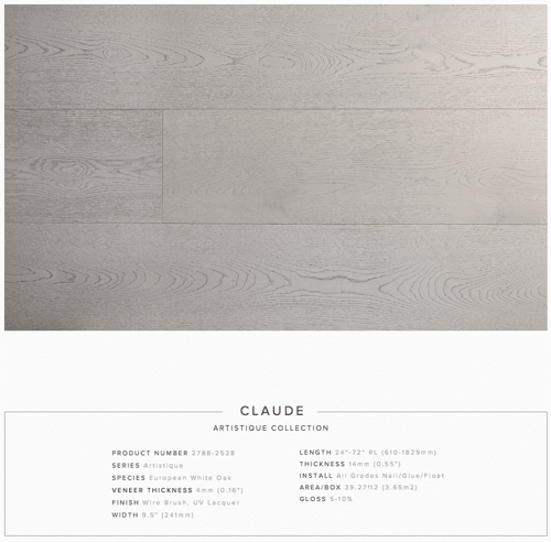 Claude Pravada Artistique Collection European Oak Engineered Hardwood Floors SQUAREFOOT FLOORING - MISSISSAUGA - TORONTO - BRAMPTON