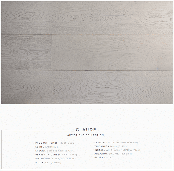 Claude Pravada Artistique Collection European Oak Engineered Hardwood Floors SQUAREFOOT FLOORING - MISSISSAUGA - TORONTO - BRAMPTON