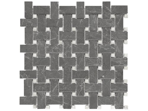 Stark Carbon Basketweave Mosaic Polished Natural Stone – Anatolia Tile SQUAREFOOT FLOORING - MISSISSAUGA - TORONTO - BRAMPTON