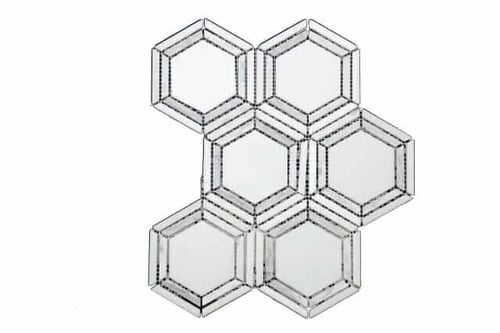 87STM036 White Multi Band Hexagon Marble Mosaics SQUAREFOOT FLOORING - MISSISSAUGA - TORONTO - BRAMPTON