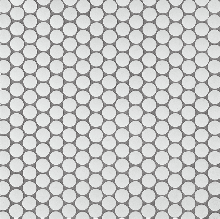 PENNY ROUND BIANCO 6MM MATTE Porcelain Mosaics SQUAREFOOT FLOORING - MISSISSAUGA - TORONTO - BRAMPTON