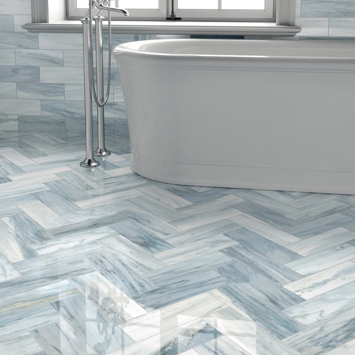 Urban Zebra Stylish Blue Porcelain Tile - Image 3