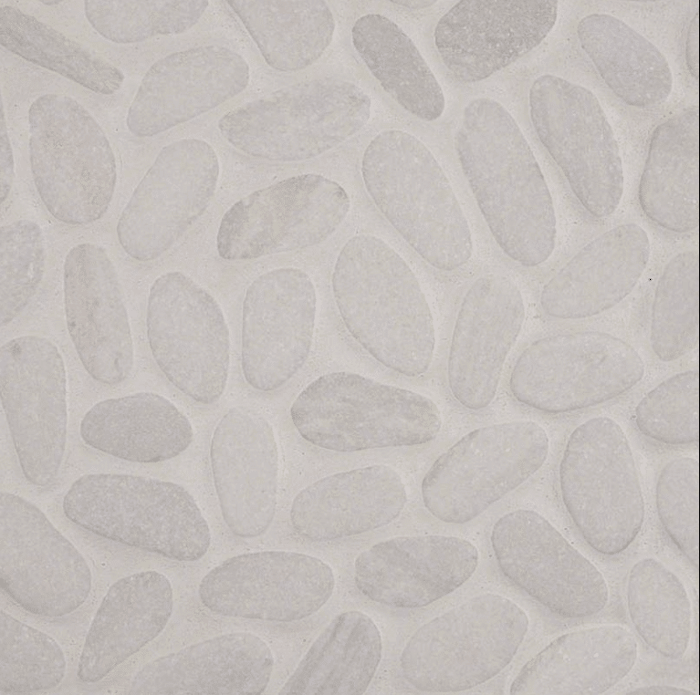 WHITE MARBLE PEBBLES TUMBLED PATTERN 10MM Marble Mosaics SQUAREFOOT FLOORING - MISSISSAUGA - TORONTO - BRAMPTON