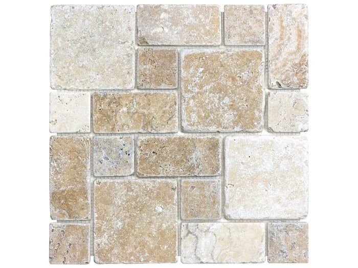 Picasso Roman Pattern Mosaic Tumbled Natural Stone – Anatolia Tile SQUAREFOOT FLOORING - MISSISSAUGA - TORONTO - BRAMPTON