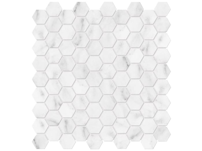 Bianco Venatino 1.25 In / 3.2 Cm Hexagon Mosaic Polished / Honed Marble – Anatolia Tile SQUAREFOOT FLOORING - MISSISSAUGA - TORONTO - BRAMPTON