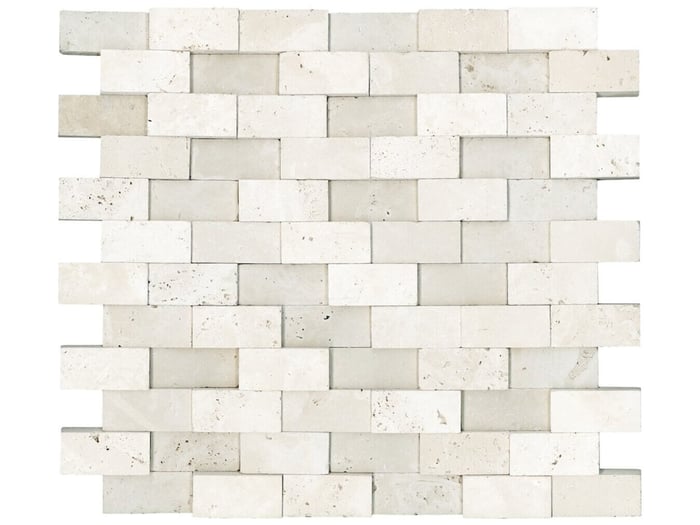 Ivory Travertine 1 x 2 in / 2.5 x 5 cm Brick Mosaic Honed Natural Stone – Anatolia Tile SQUAREFOOT FLOORING - MISSISSAUGA - TORONTO - BRAMPTON