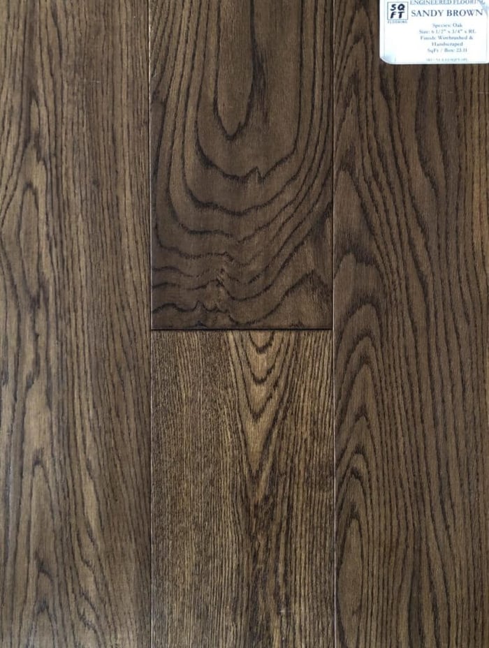 SANDY BROWN OAK ENGINEERED HARDWOOD FLOORING – 6 1/2″ x 3/4″ x RL SQUAREFOOT FLOORING - MISSISSAUGA - TORONTO - BRAMPTON