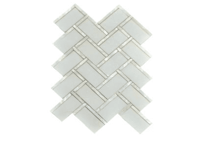 SHELL AND THASSOS WHITE HERRINGBONE MG673