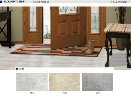 Sacramento Series Matte Glazed Porcelain Tiles – Color: White, Beige, Grey – Size: 12×12 SQUAREFOOT FLOORING - MISSISSAUGA - TORONTO - BRAMPTON