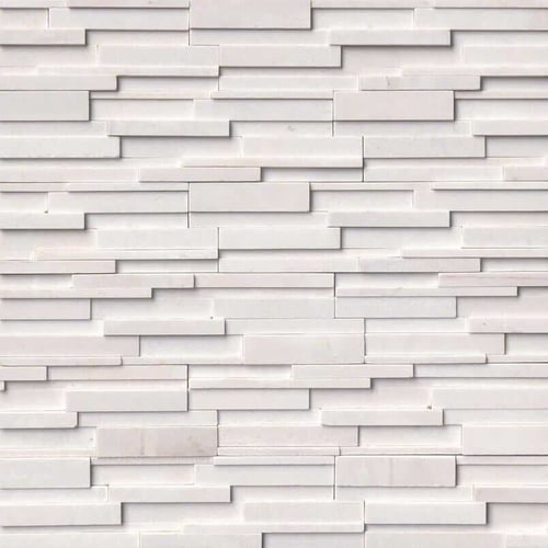 Arctic White 3D Honed Stacked Stone Panels Ledgerstone SQUAREFOOT FLOORING - MISSISSAUGA - TORONTO - BRAMPTON