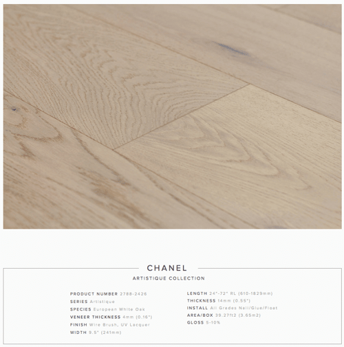 Chanel Pravada Artistique Collection European Oak Engineered Hardwood Floors SQUAREFOOT FLOORING - MISSISSAUGA - TORONTO - BRAMPTON