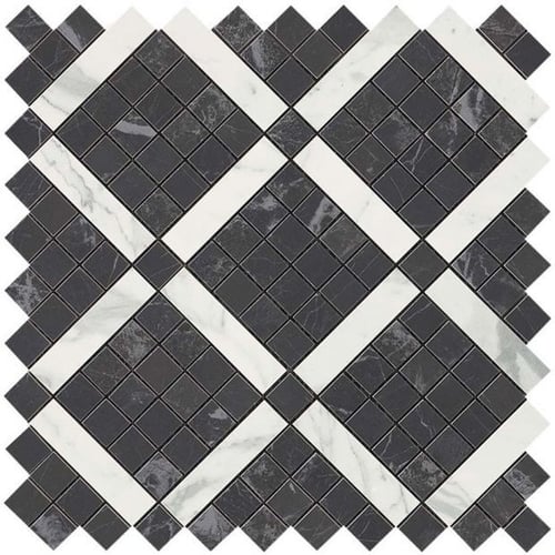 0.75”x0.75” Marvelpro Wall Mosaic Noir Mix Diagonal Luc. SQUAREFOOT FLOORING - MISSISSAUGA - TORONTO - BRAMPTON