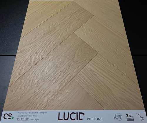 Pristine Lucid White Oak Engineered Hardwood Flooring - Herringbone