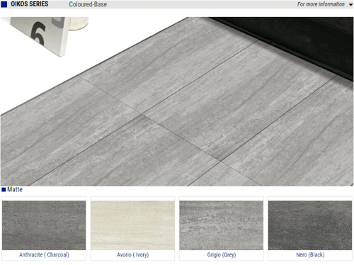 Oikos Series Matte Porcelain Tiles – Color: Anthracite Charcoal, Avorio Ivory, Grigio Grey, Nero Black – Size: 12×24 SQUAREFOOT FLOORING - MISSISSAUGA - TORONTO - BRAMPTON