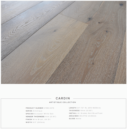 Cardin Pravada Artistique Collection European Oak Engineered Hardwood Floors SQUAREFOOT FLOORING - MISSISSAUGA - TORONTO - BRAMPTON