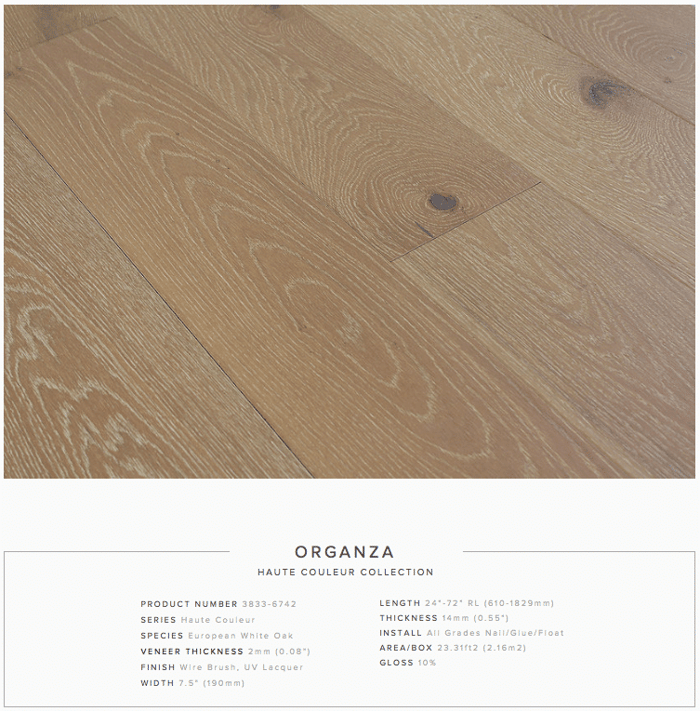 Organza Pravada Haute Couleur Collection European White Oak Engineered Floors SQUAREFOOT FLOORING - MISSISSAUGA - TORONTO - BRAMPTON