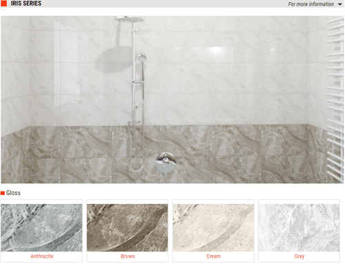 Iris Series Gloss Cermic Wall Tiles – Color: Anthracite, Brown, Cream, Grey Size: 10 x 16 SQUAREFOOT FLOORING - MISSISSAUGA - TORONTO - BRAMPTON