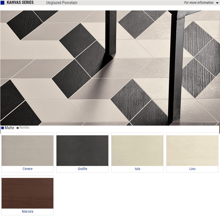 Kanvas Series Matte Porcelain Tiles – Color: Cenere, Grafite, Luta, Lino, Marsala – Size: 30×30 24×24 SQUAREFOOT FLOORING - MISSISSAUGA - TORONTO - BRAMPTON