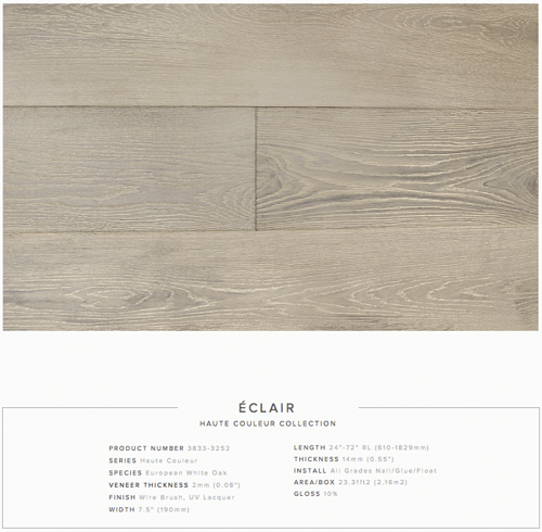 Eclair Pravada Haute Couleur Collection European White Oak Engineered Floors SQUAREFOOT FLOORING - MISSISSAUGA - TORONTO - BRAMPTON