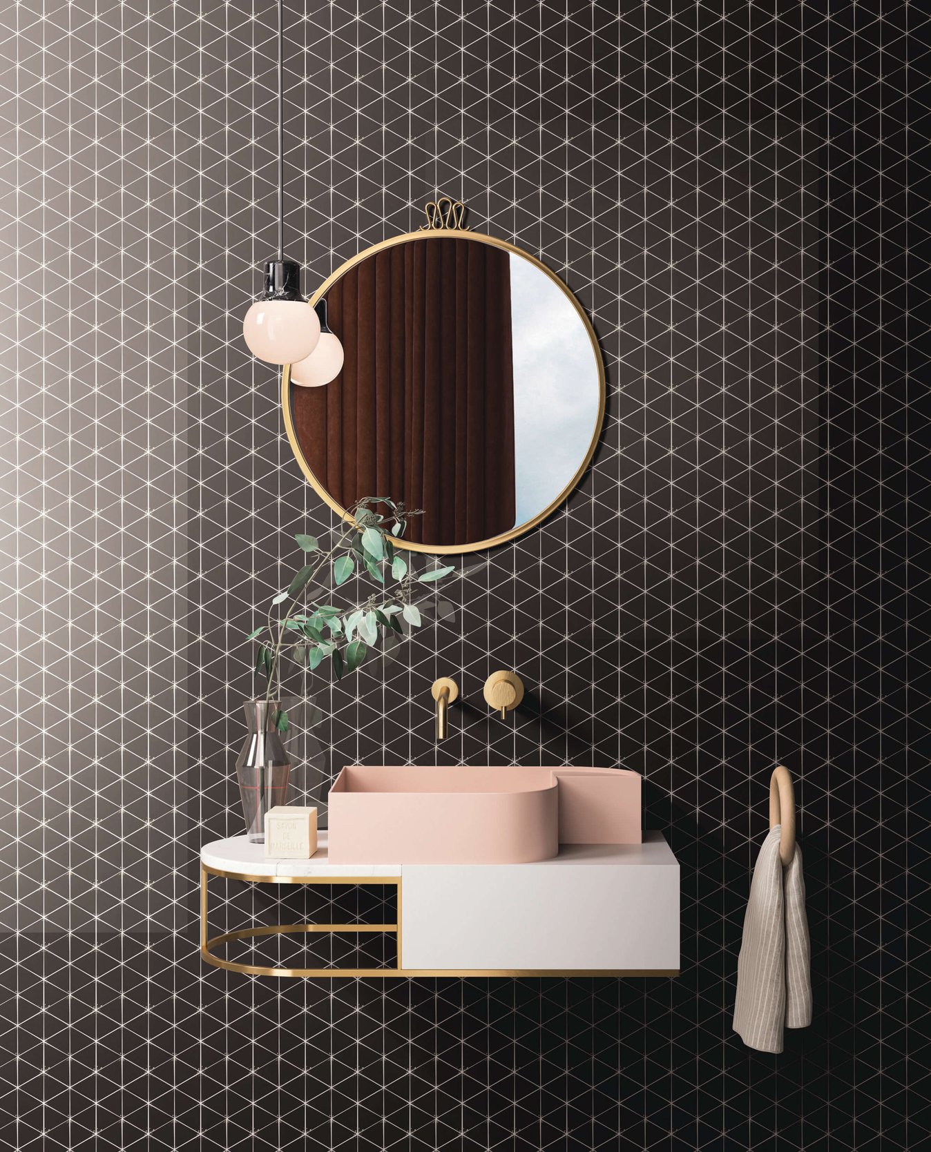 Diamante Charcoal Glass Mosaic - Neshada Tile & Stone