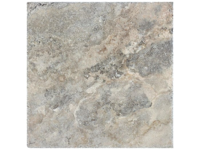 Silver Ash Travertine 16 x 16 in / 40.6 x 40.6 cm Chiseled & Brushed Natural Stone – Anatolia Tile SQUAREFOOT FLOORING - MISSISSAUGA - TORONTO - BRAMPTON