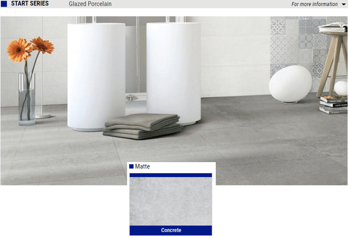 Start Series Matte Glazed Porcelain Tile – Color: Concrete – Size: 18×18 SQUAREFOOT FLOORING - MISSISSAUGA - TORONTO - BRAMPTON