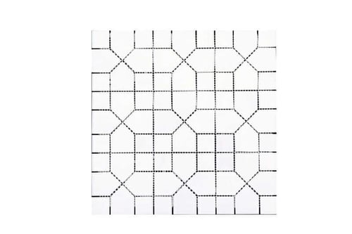70STM036 Ariston White Puzzle Square Polsihed Marble Mosaics