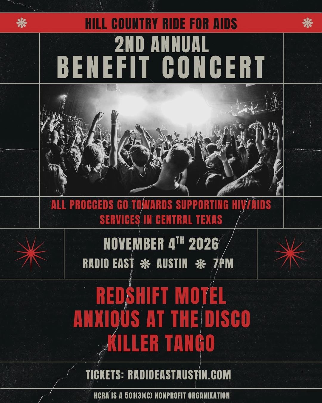2ND ANNUAL HCRA BENEFIT : FEAT. REDSHIFT MOTEL  /  ANXIOUS AT THE DISCO  /  KILLER TANGO