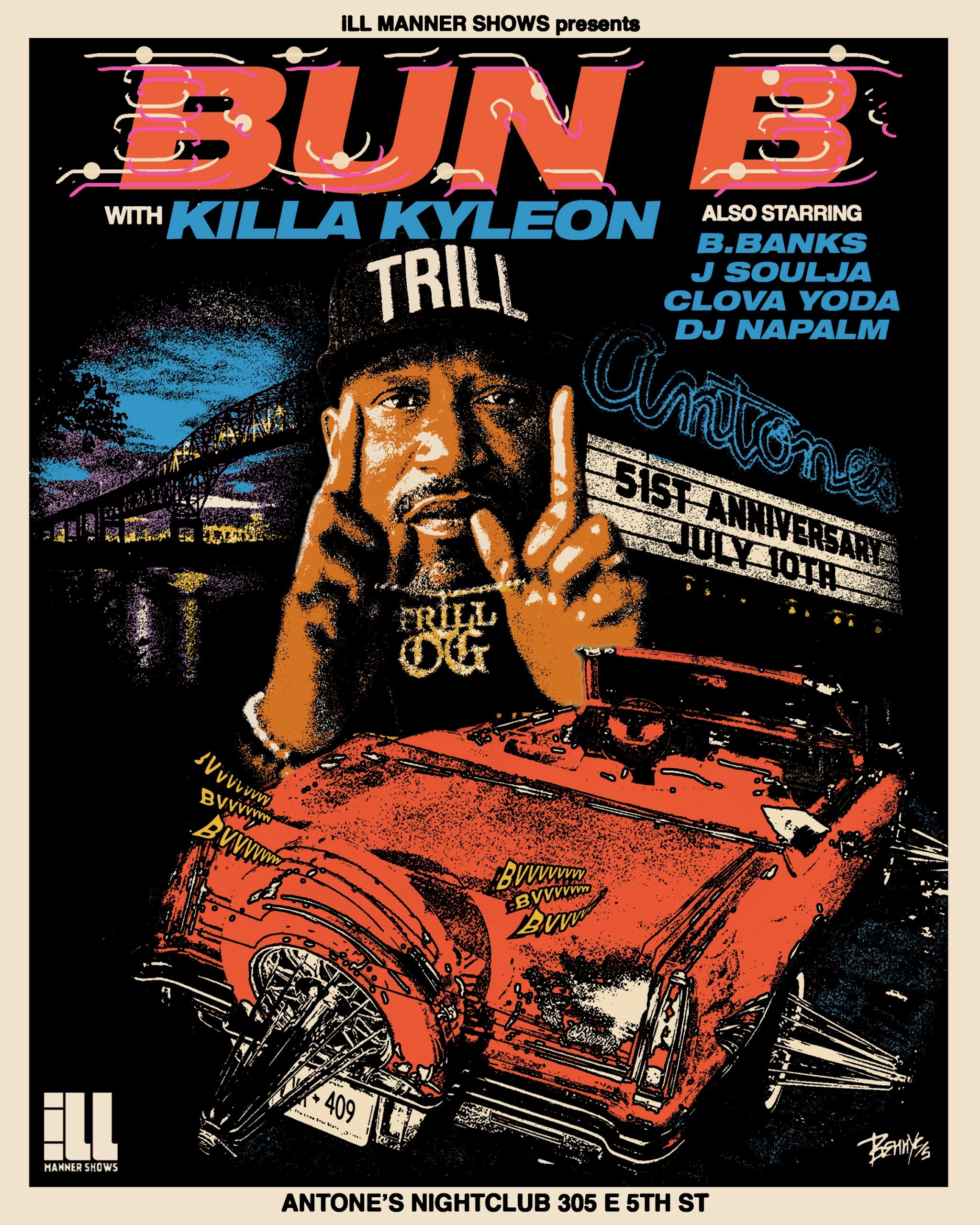 ANTONE’S 51ST ANNIVERSARY: BUN B W/ KILLA KYLEON, B.BANKS, BP OIL SPILL, J SOULJA, CLOVA YODA & DJ NAPALM