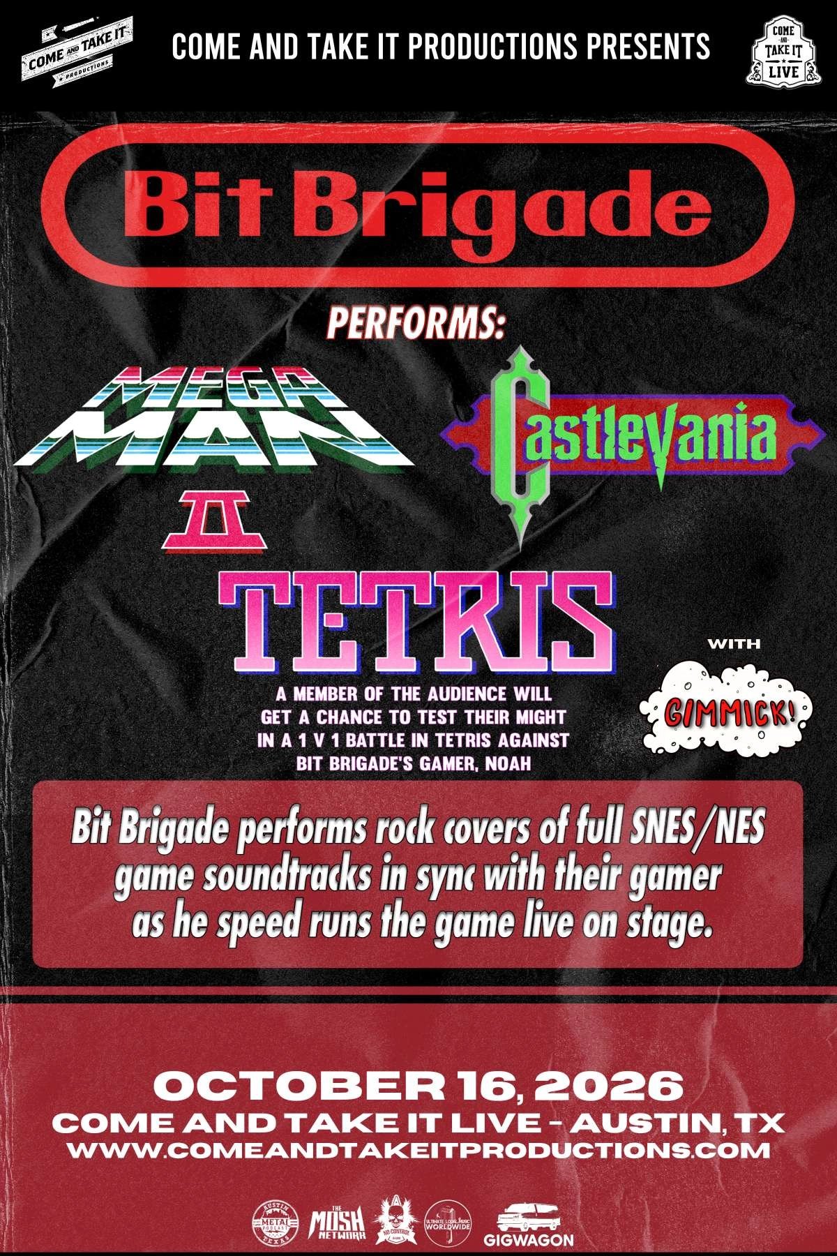 BIT BRIGADE PERFORMS ‘MEGA MAN II’ + ‘CASTLEVANIA’ + ‘TETRIS’ LIVE