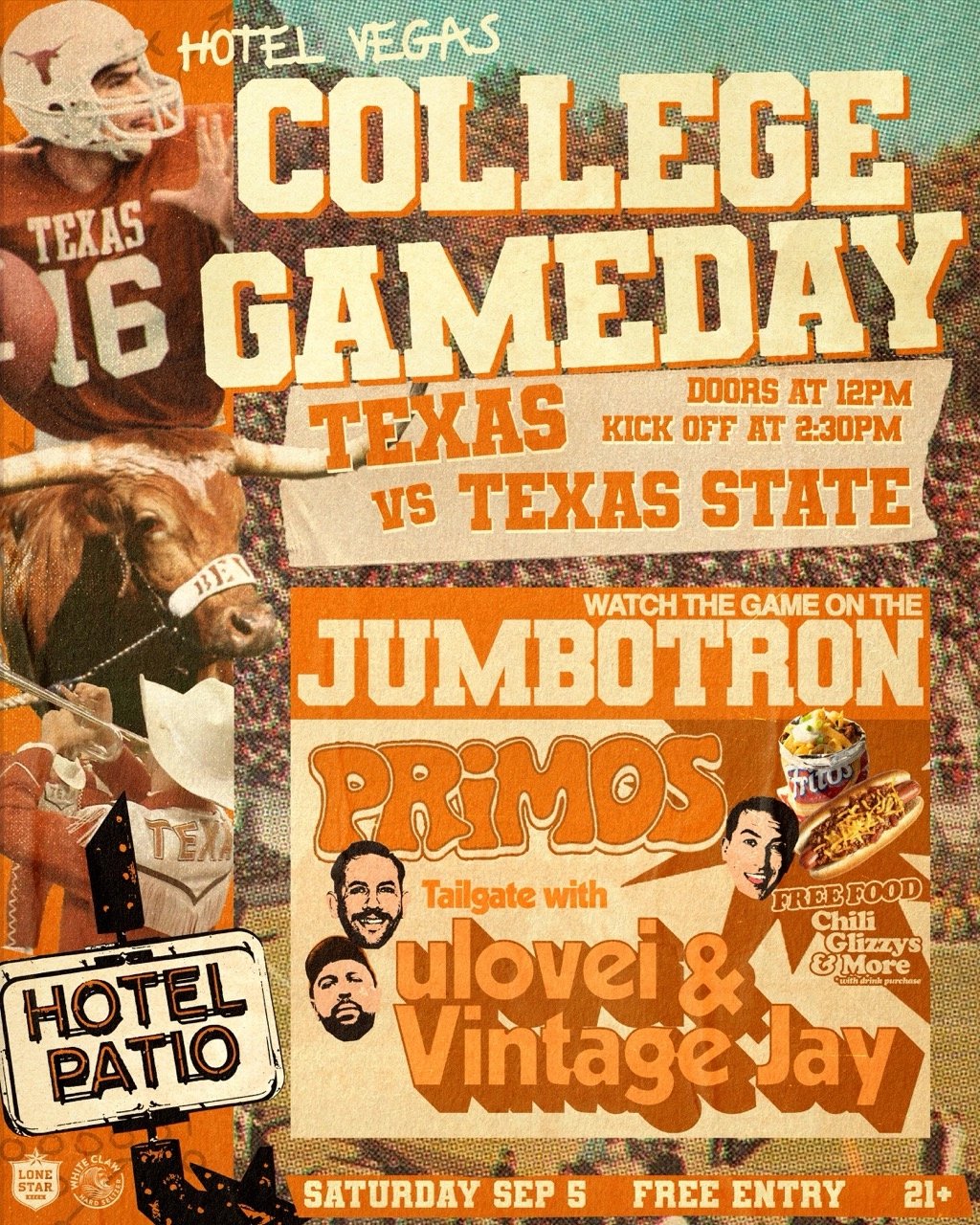 COLLEGE GAMEDAY ON THE PATIO – TEXAS VS TEXAS STATE