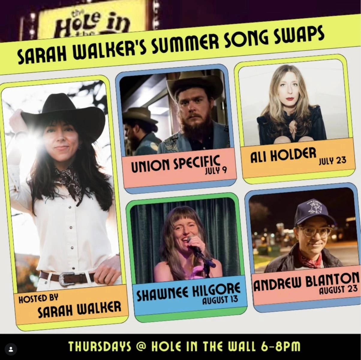 FREE HAPPY HOUR: SARAH WALKER'S SUMMER SONG SWAP W /  UNION SPECIFIC