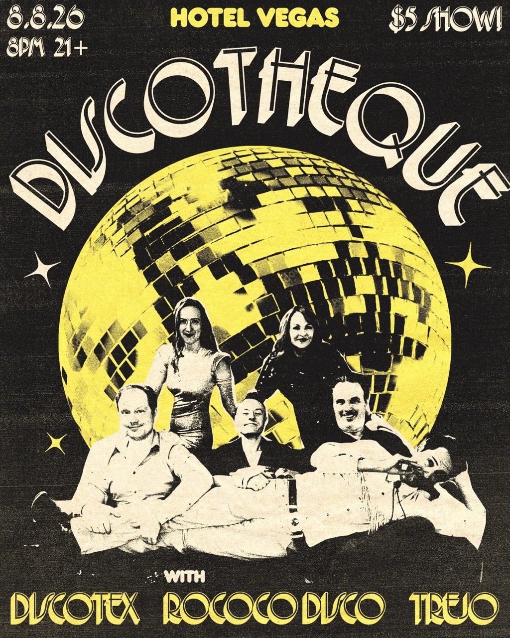 HOTEL VEGAS DISCOTHEQUE FT. ABBA TRIBUTE BY DISCOTEX + ROCOCO DISCO + TREJO