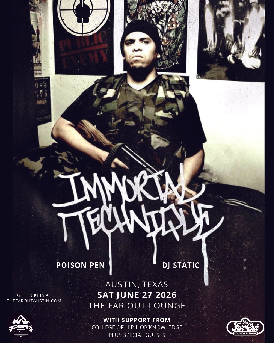 IMMORTAL TECHNIQUE W/ POISON PEN, DJ STATIC, COLLEGE OF HIP-HOP KNOWLEDGE AND MORE