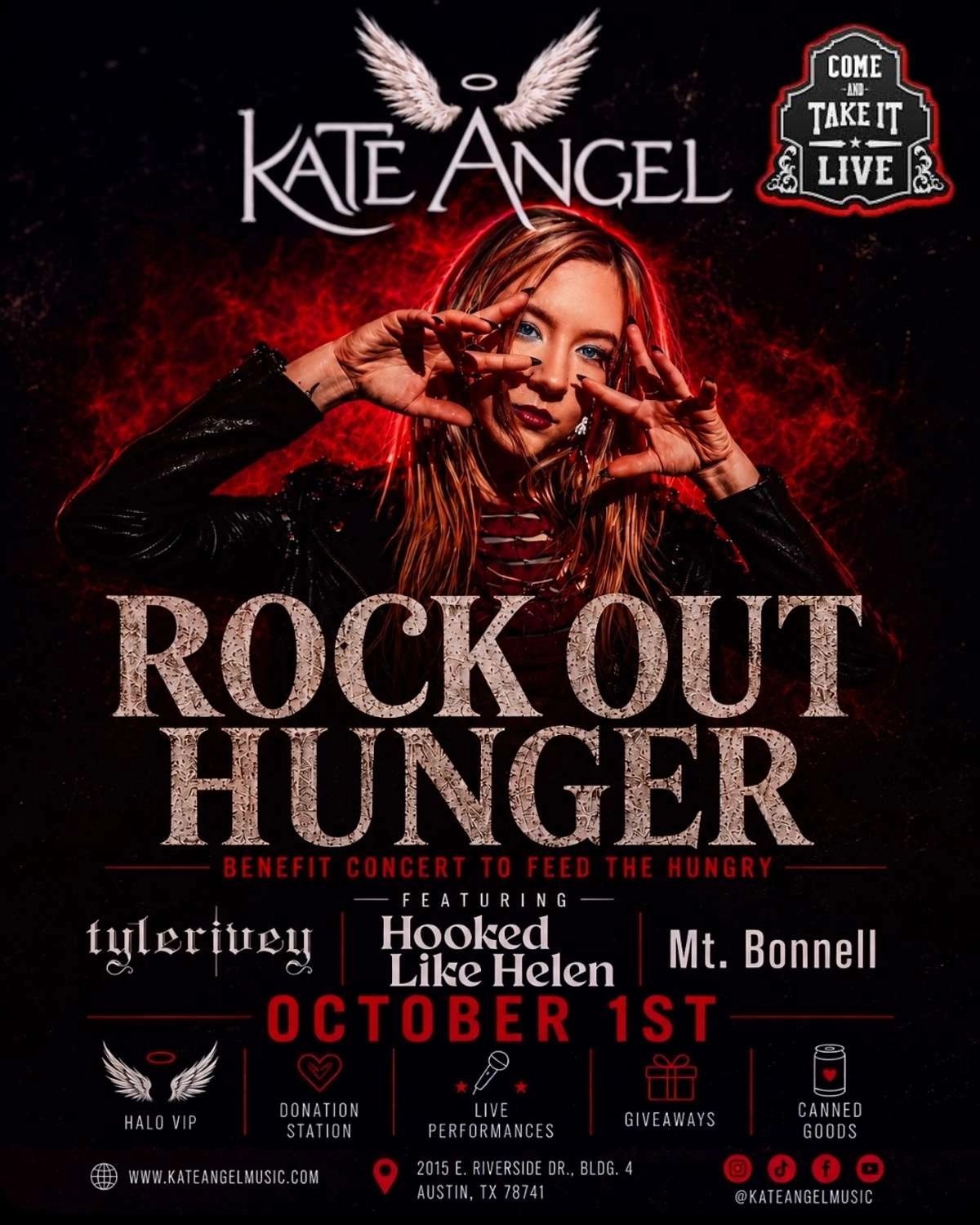 KATE ANGEL: ROCK OUT HUNGER – BENEFIT CONCERT TO FEED THE HUNGRY