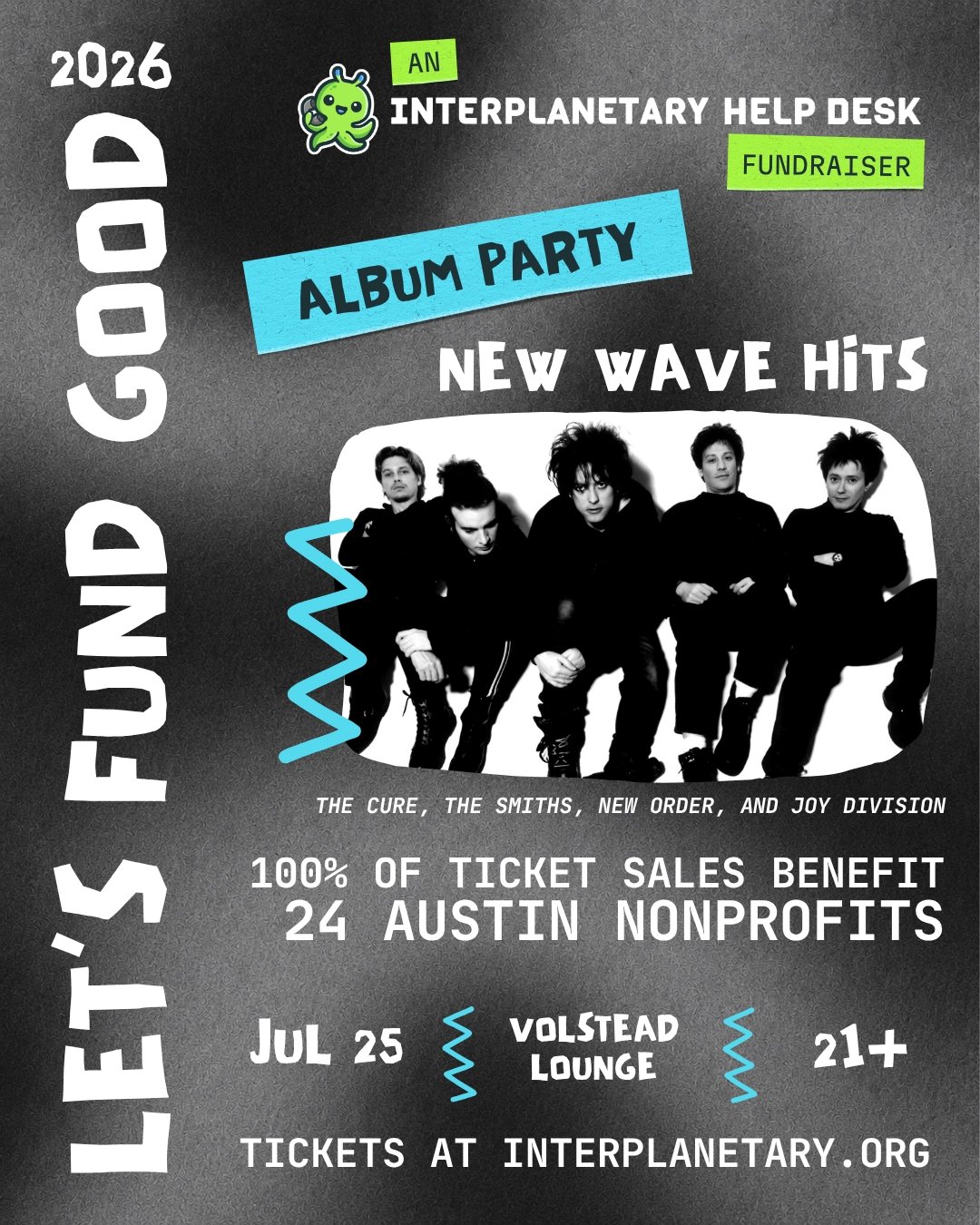 LET’S FUND GOOD: NEW WAVE HITS ALBUM PARTY BENEFITING 24 AUSTIN NONPROFITS