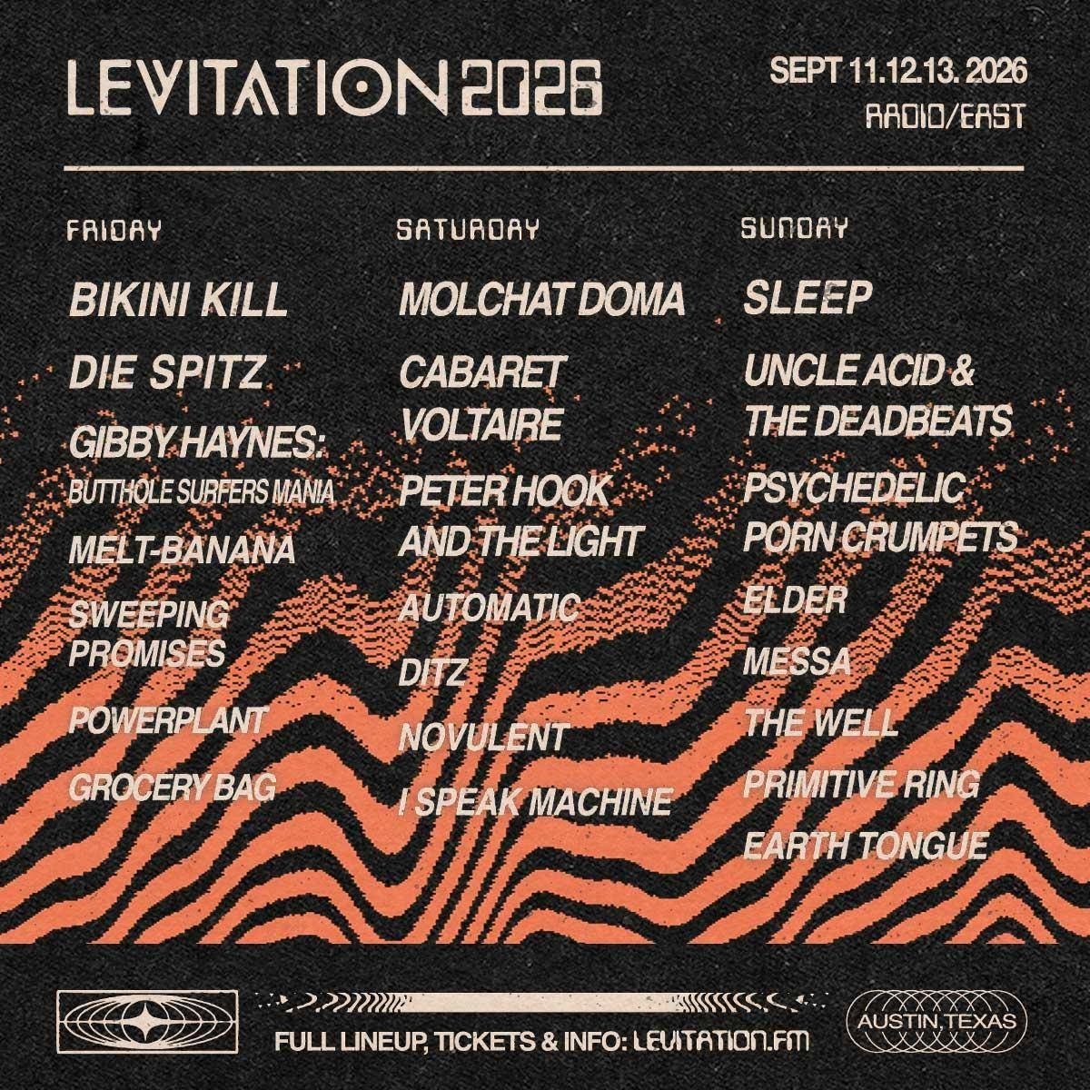 LEVITATION FEST 2026: 3 DAY PASSES FOR RADIO EAST