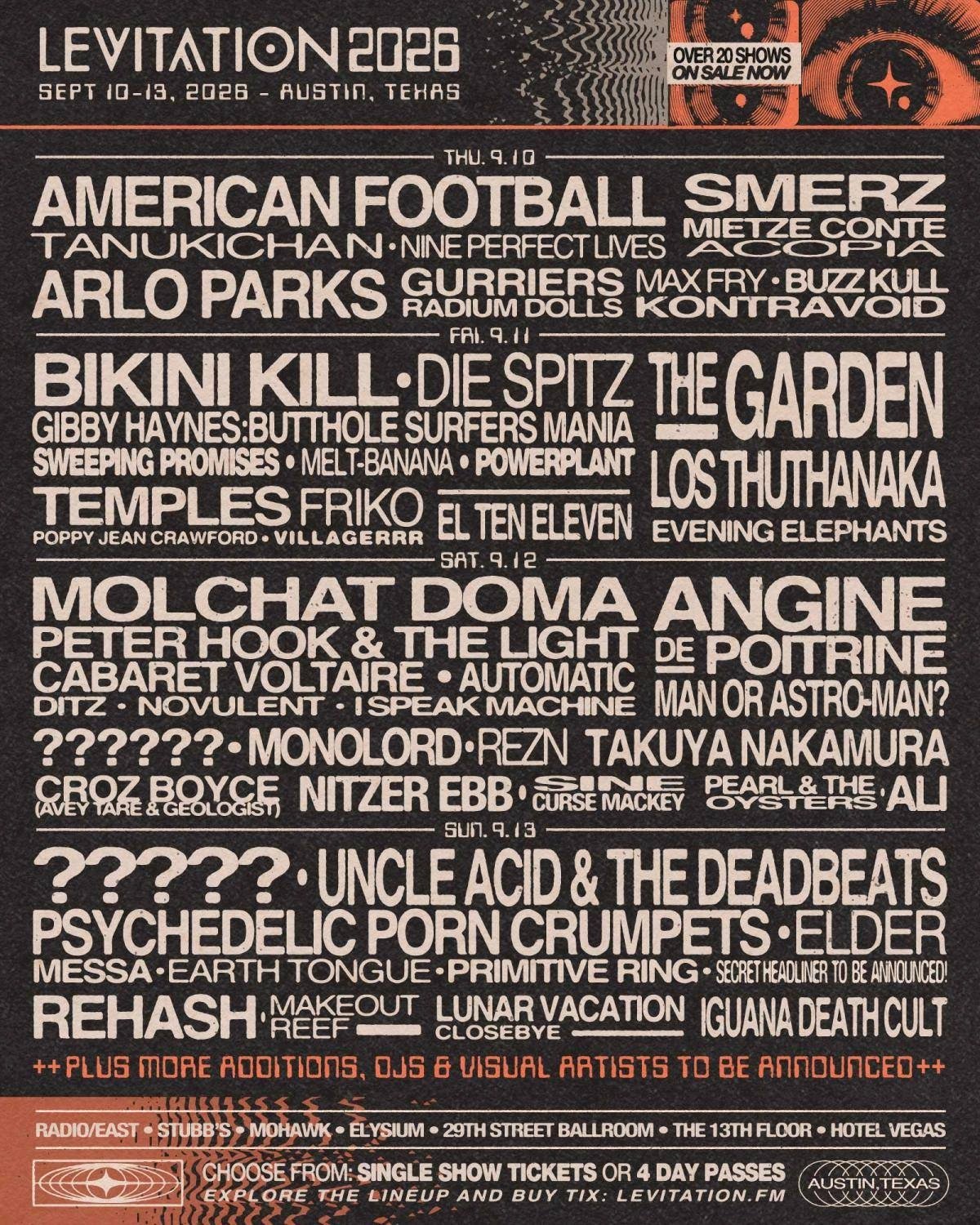 LEVITATION FEST 2026: 4 DAY PASSES