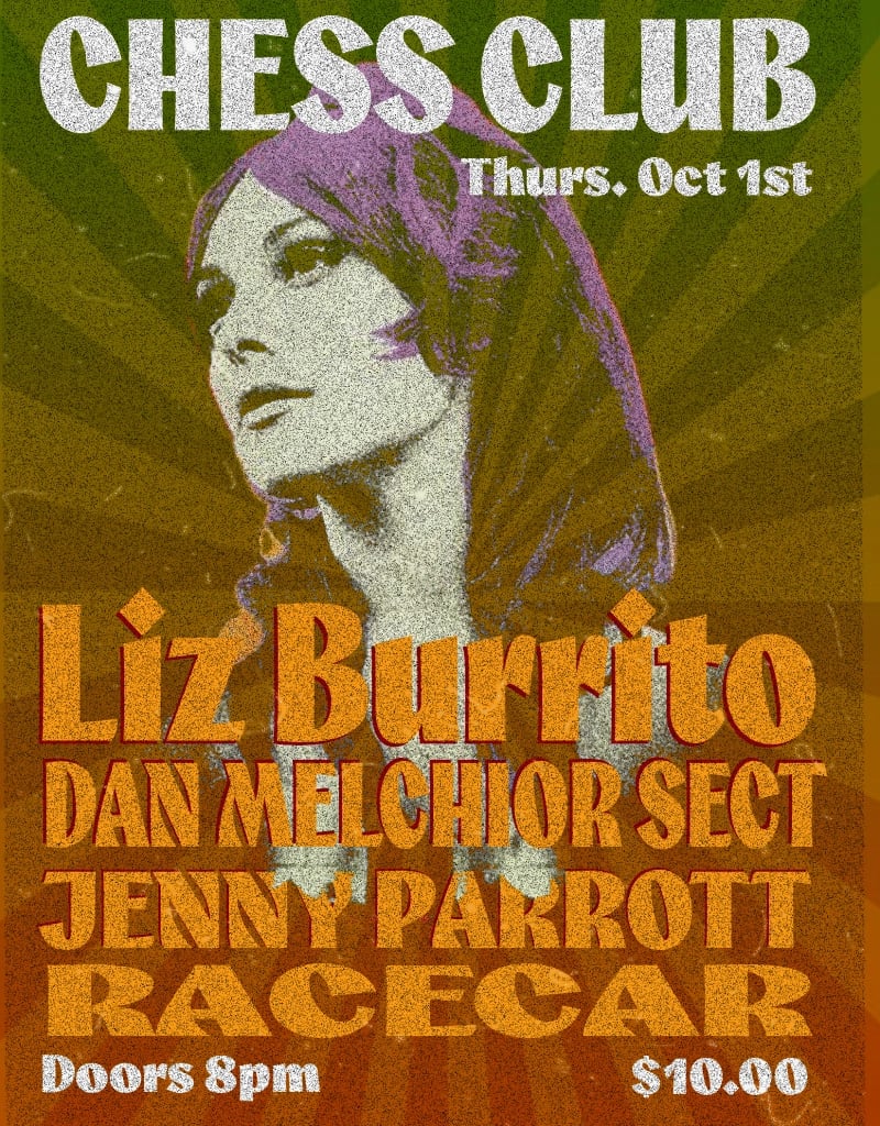 LIZ BURRITO / DAN MELCHIOR SECT / JENNY PARROTT / RACECAR