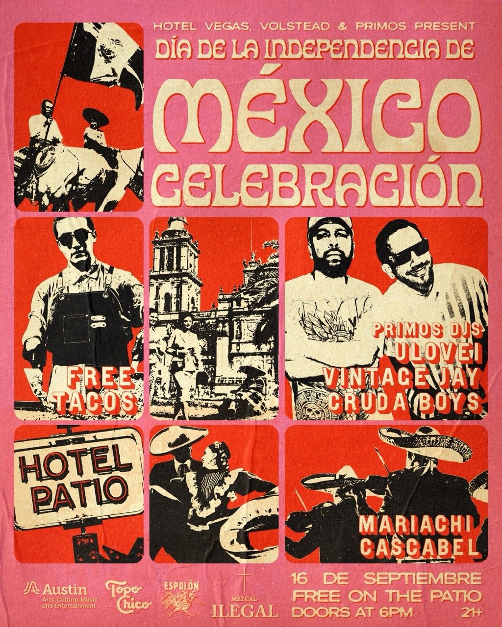 MEXICAN INDEPENDENCE DAY CELEBRATION! FT. FREE TACOS + PRIMOS DJS + MARIACHI CASCABEL