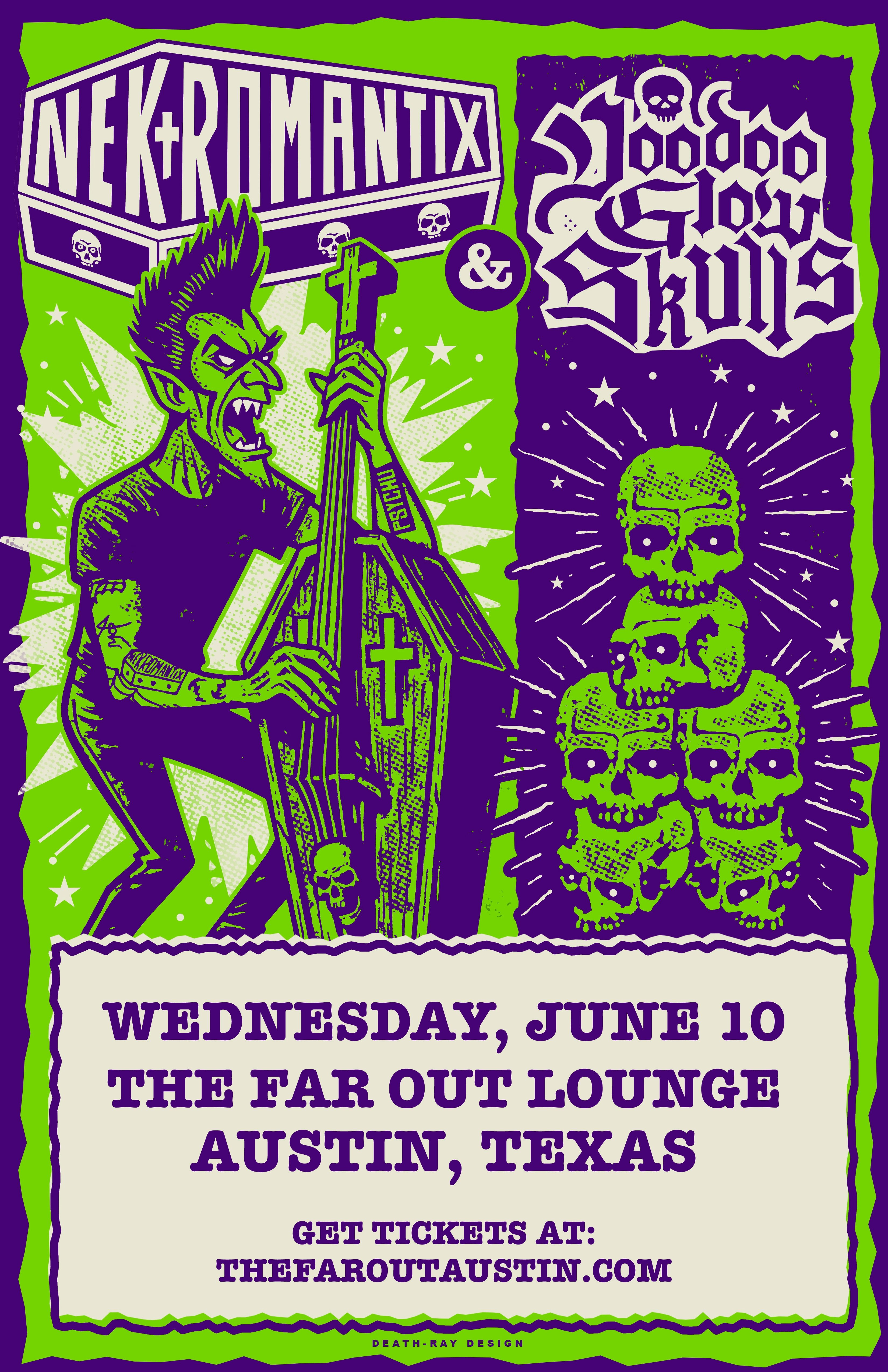 NEKROMANTIX AND VOODOO GLOW SKULLS W/ SACK