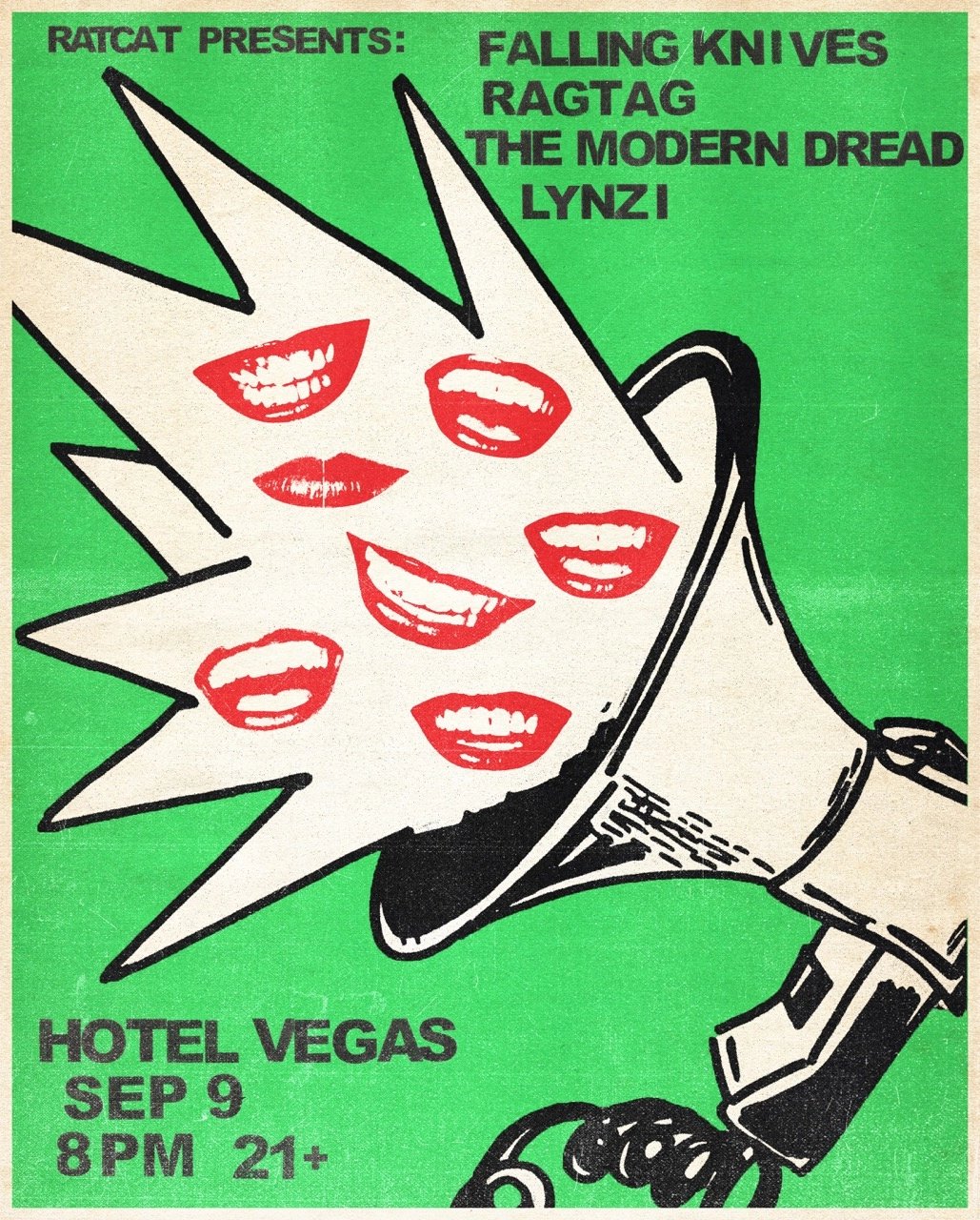 RATCAT PRESENTS: FALLING KNIVES, RAGTAG, THE MODERN DREAD, LYNZI
