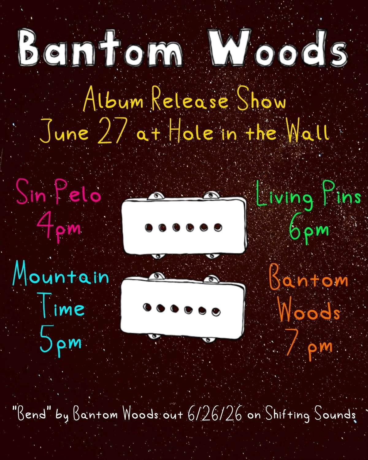 SIN PELO, MOUNTAIN TIME, LIVING PIONS, BANTOM WOODS